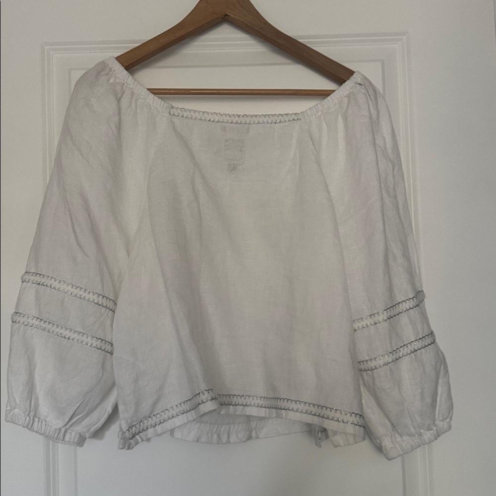 Joie Linen Blouse / Size M - Picture 4 of 4